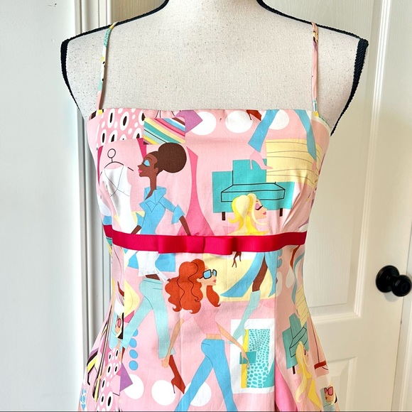 Unique JANIQUE by KOUROSH Feminine Power Retro Empire Waist Dress—SZ. 4 - Picture 2 of 11